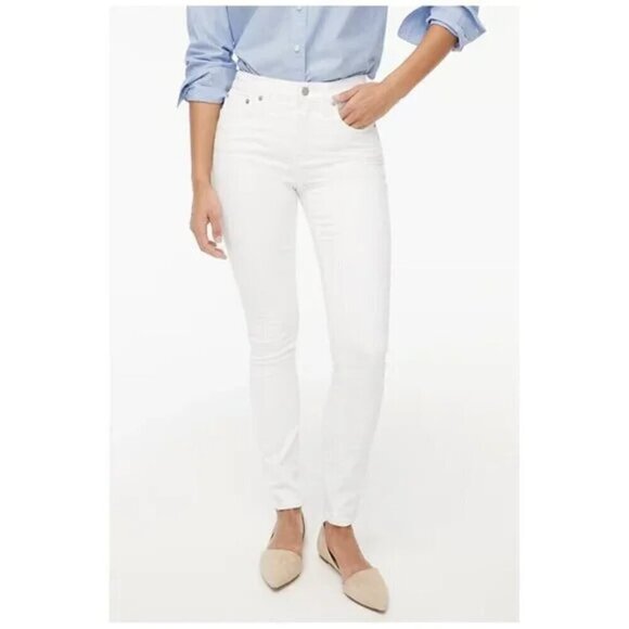 J. Crew Petite 9" Mid Rise Skinny Jeans White Wash Size 29P NWT - Picture 1 of 9